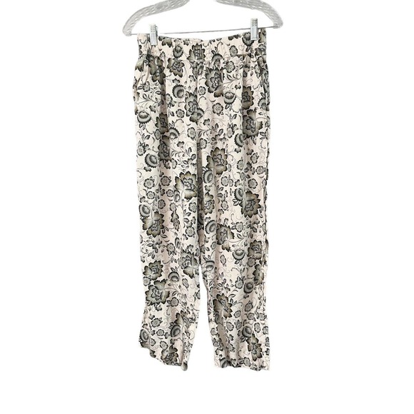 Tahari Floral Print High Waisted 100% Linen Pants Size Medium - Picture 2 of 5